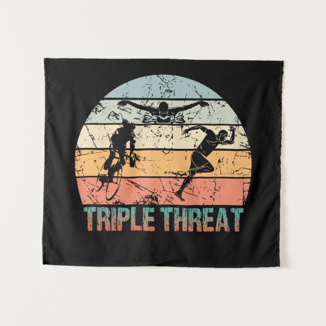 Tapete De Parede Tripla Ameaça - Atleta Triathlon (Frente (Horizontal))