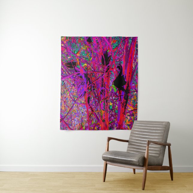 Tapete De Parede Trippy Abstrato Rainbow Oriental Lily Flowers (In Situ)