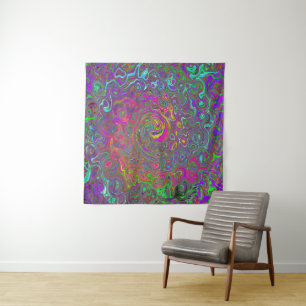 Tapete De Parede Trippy Hot Pink Abstrato Retro Liquid Swirl