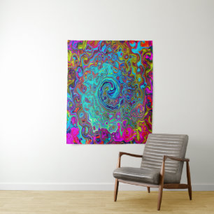 Tapete De Parede Trippy Sky Blue Abstrato Retro Liquid Swirl