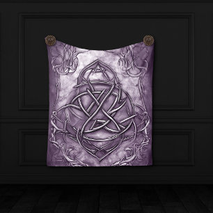 Tapete De Parede Triquetra Trinity Knot Purple Faux Metal