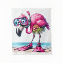 Tropical Flamingo Snorkeling Design