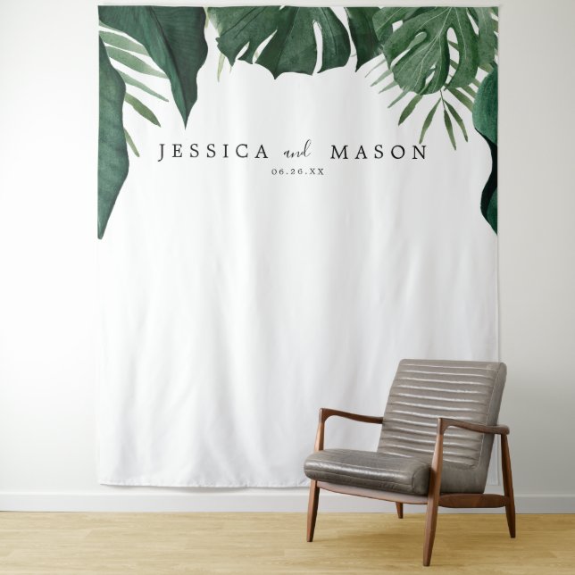 Tapete De Parede Tropical Monstera Backdrop Photo Booth (In Situ)