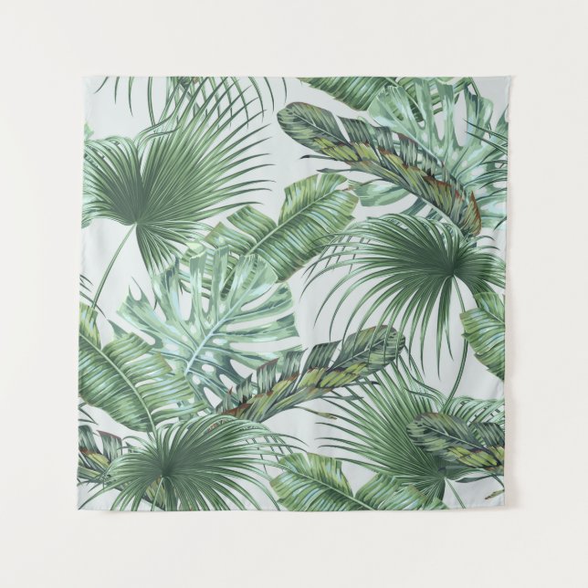 Tapete De Parede Tropical palm leaves, monstera, banana leaf, jungl (Frente)