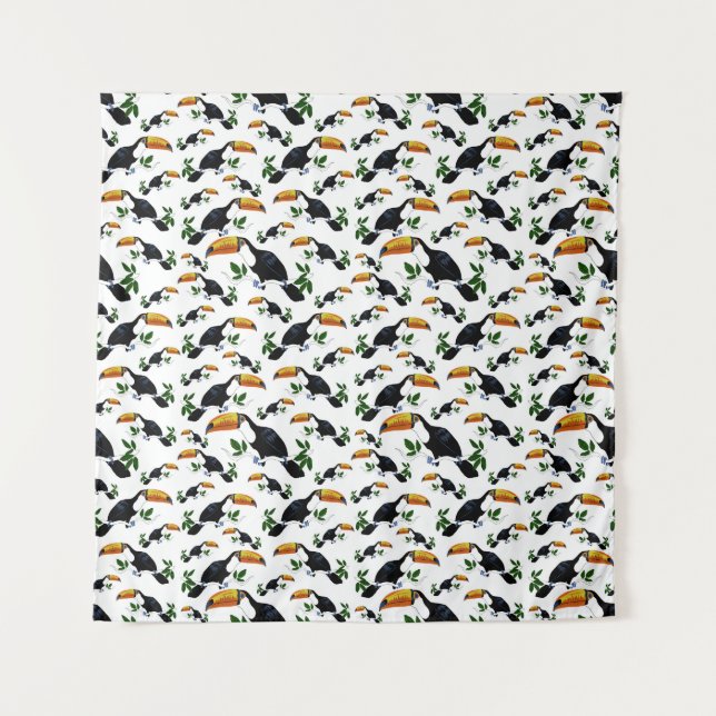 Tapete De Parede Tropical Toucans - Playful Jungle (Frente)