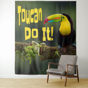 Tapete De Parede Tucano Pode Fazê-lo! Colorido Pássaro Motivacional
