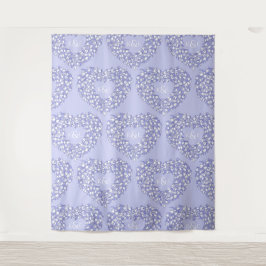 Tapete De Parede Tulipas de casamentos de monograma branco azul