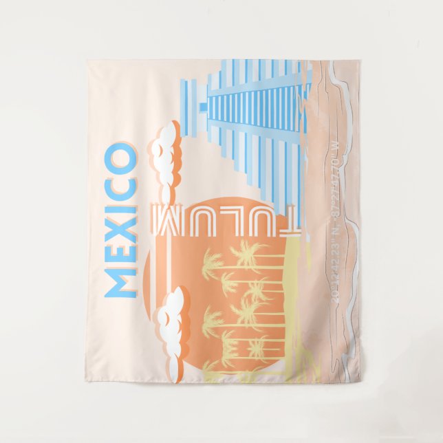 Tapete De Parede Tulum, México, Viagem Art, Summer Beach (Frente)