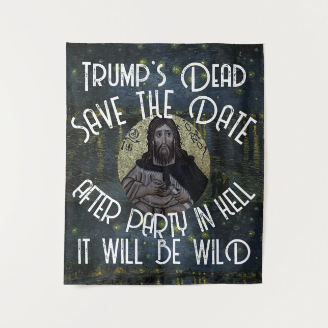 Tapete De Parede Tump Dead After Party in Hell It will Wild Trump (Frente)