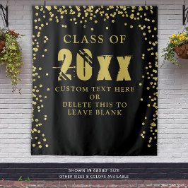 Tapete De Parede Turma de formatura ANO Confete Preto e Dourado