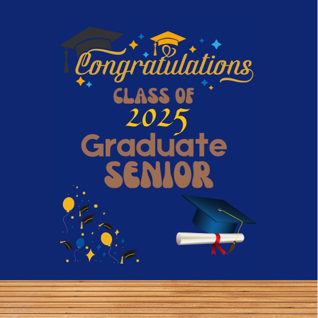 Tapete De Parede Turma de Formatura Senior Blue de 2025 (Criador carregado)