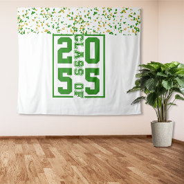 Tapete De Parede Turma de Formatura Verde Branco Dourado de Tipogra