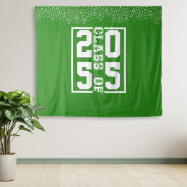 Tapete De Parede Turma de Graduação Verde e Branco de Tipografia Es