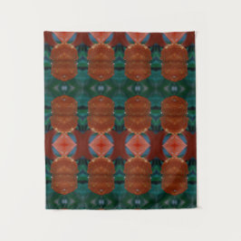 Tapete De Parede Turq & Coral Ikat Pouf