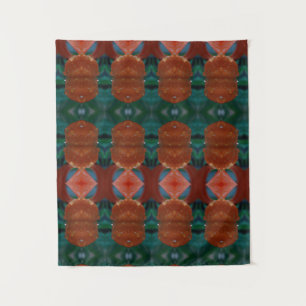 Tapete De Parede Turq & Coral Ikat Pouf