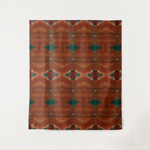 Tapete De Parede Turq e Coral Ikat 