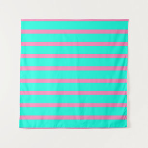 Tapete De Parede Turquesa Azul-Verde-Cor-De-Pastel E Estrias Rosa