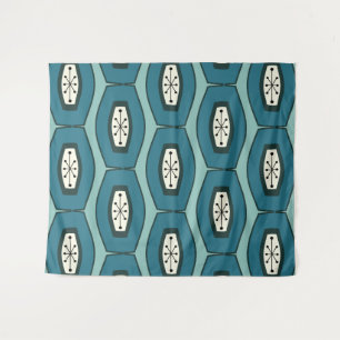 Tapete De Parede Turquesa Chain Funky do Midcentury