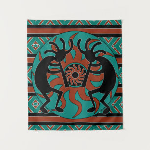 Tapete De Parede Turquesa Sun tribal Kokopelli do sudoeste