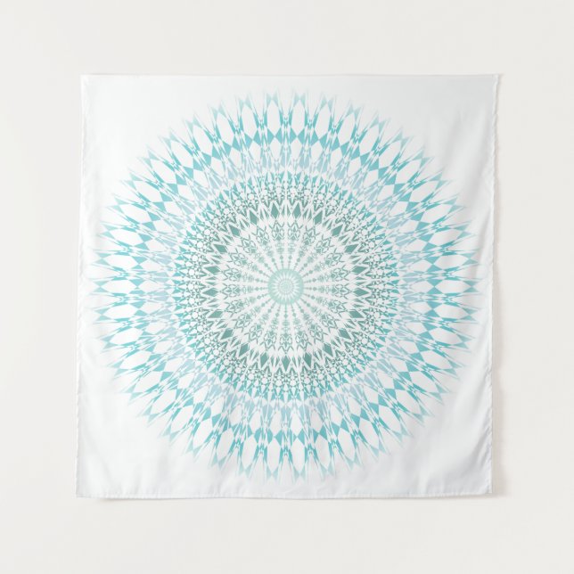 Tapete De Parede Turquoise White Mandala (Frente)