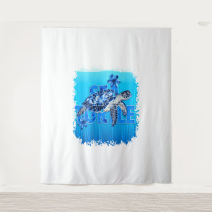 Tapete De Parede Turtle Blue Sea Square
