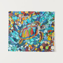 Tapete De Parede Turtle Colorful mosaico art