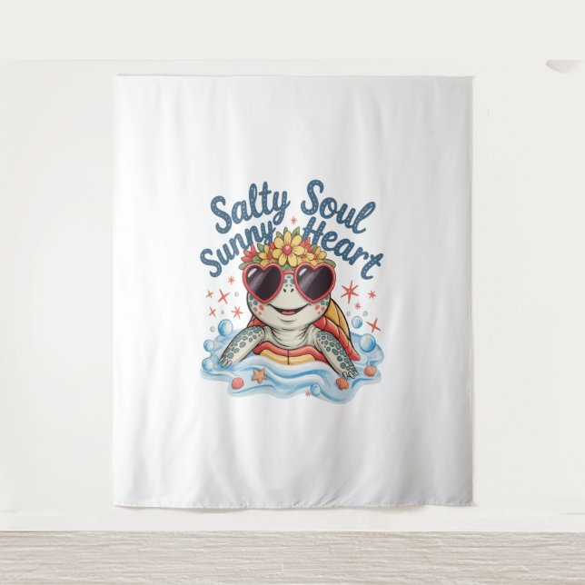 Tapete De Parede Turtle Floral Summer Beach (Frente)