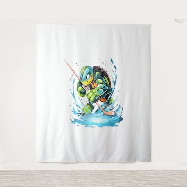 Tapete De Parede Turtle Ice Hockey Player Stick Goalie (Frente)