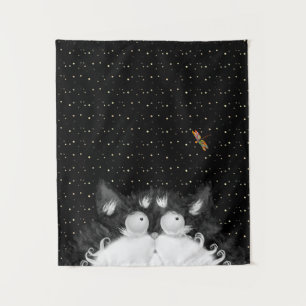 Tapete De Parede Tuxedo Cat Surpreendido por Dragonfly
