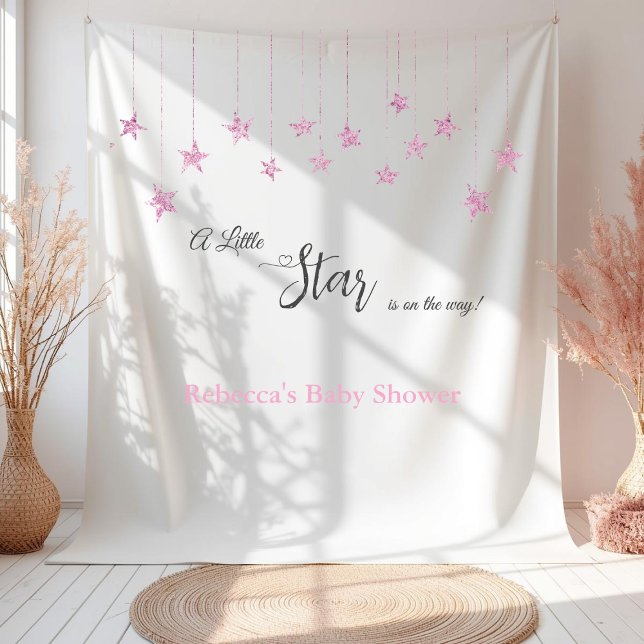 Tapete De Parede Twinkle Twinkle Little Star Pink Girl Baby Shower (Criador carregado)
