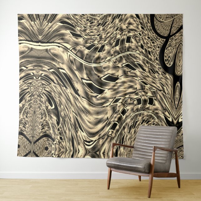 Tapete De Parede Twist espelhou um forte beige de linha ou sombra k (In Situ (Horizontal))