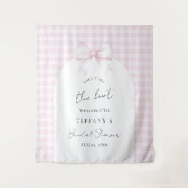 Tapete De Parede Tying The Knot Pink Bow Bridal Shower Welcome