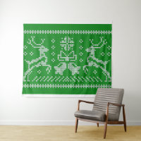 Ugly sweater jingle bells Christmas deers green