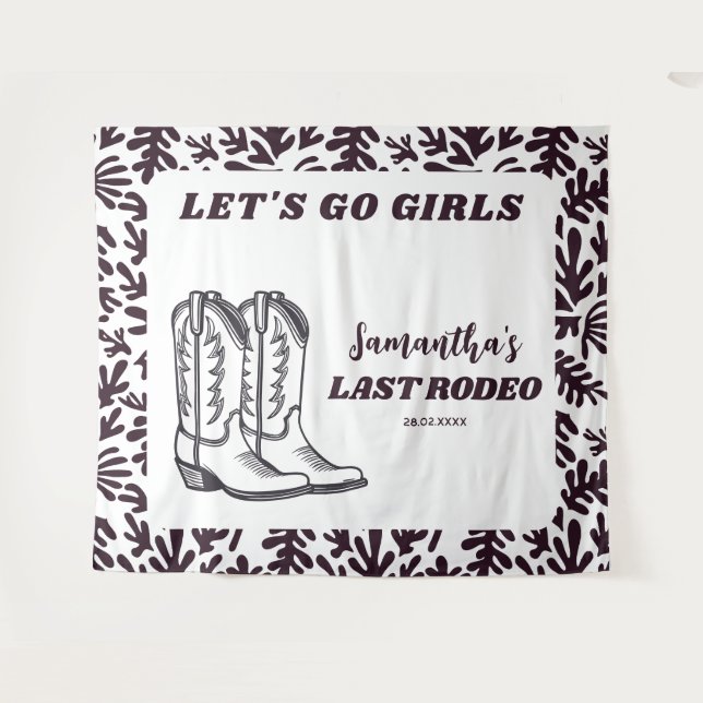 Tapete De Parede Última Festa de solteira Rodeo Ocidental de Cowgir (Frente (Horizontal))