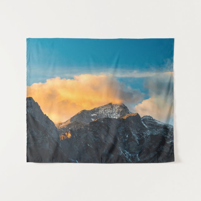 Tapete De Parede Última luz sobre montanhas antes do pôr do sol (Frente (Horizontal))