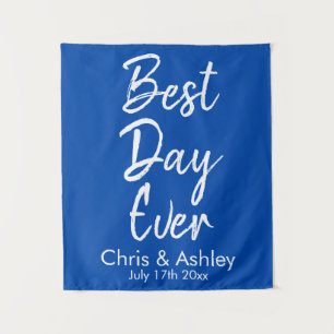 Tapete De Parede Último Dia de Casamento Azul Cobalto Personalizado