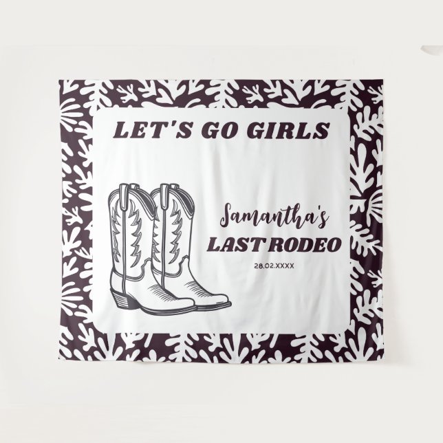 Tapete De Parede Último Rodeio Cowgirl Ocidental Festa de Despedida (Frente (Horizontal))