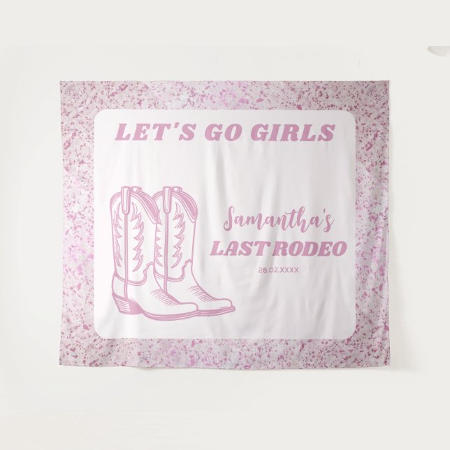 Tapete De Parede Último Rodeio Cowgirl Ocidental Festa de Solteira (Frente (Horizontal))