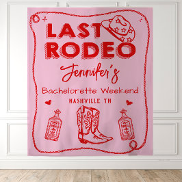 Tapete De Parede Último Rodeo Rosa Vermelho Cowgirl Fim de Semana d