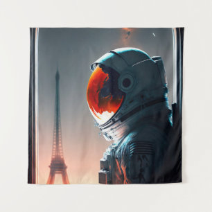 Tapete De Parede Um astronauta em Paris 