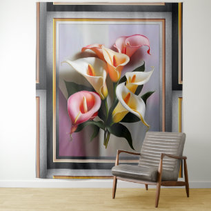 Tapete De Parede Um Blossomo De Lírios De Calla Em Cores De Pastel