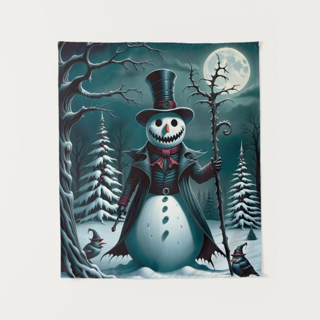 Tapete De Parede Um Boneco de Neve Assustador (Frente)