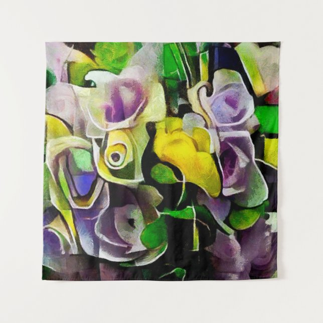 Tapete De Parede Um buquê de belas flores no estilo moderno (Frente)