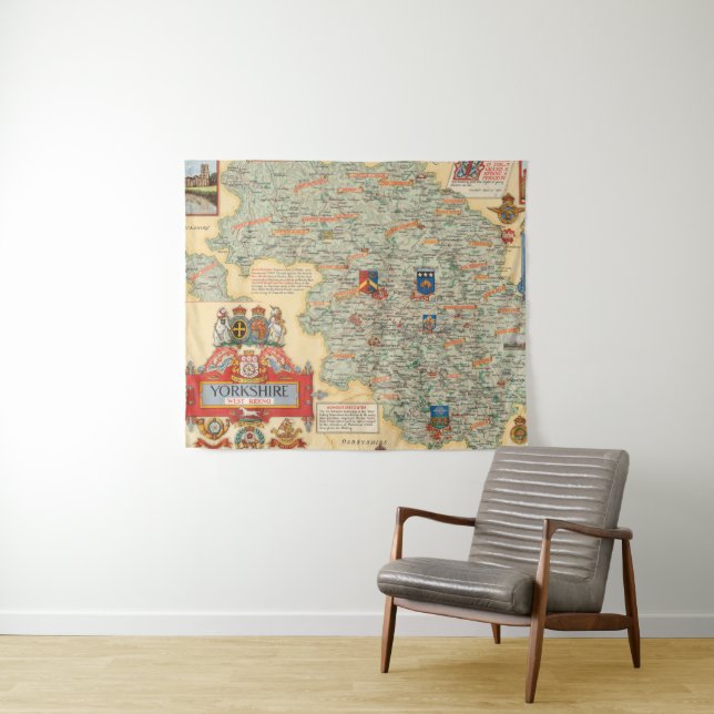 Tapete De Parede Um mapa de Yorkshire: Equitação ocidental (In Situ (Horizontal))