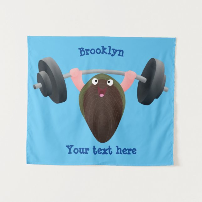 Tapete De Parede Um mexilhão engraçado trabalhando na ilustração de (Frente (Horizontal))