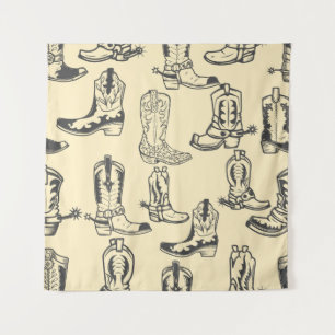 Tapete De Parede Um padrão perfeito com botas de cowboy. vaqueiro,