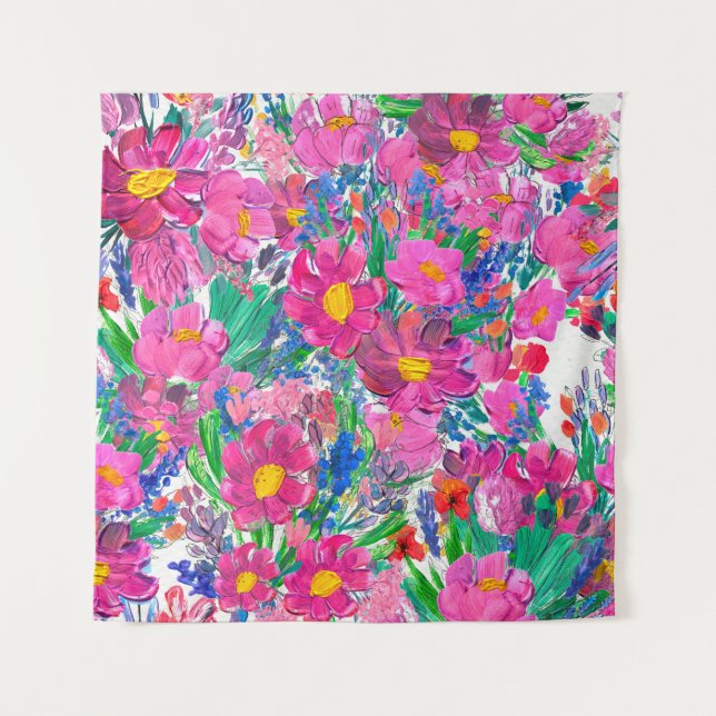 Tapete De Parede Um padrão perfeito com flores bonitas. Watercolo (Frente)