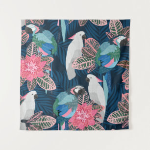 Tapete De Parede Um padrão tropical perfeito com papagaios. Vintag
