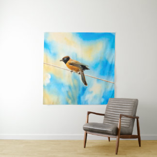 Tapete De Parede Um pássaro solitário colorido