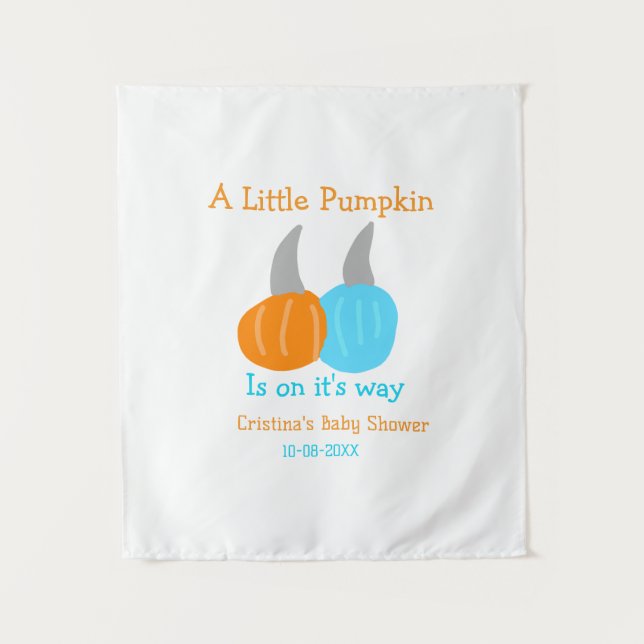 Tapete De Parede Um pequeno abóbora está a caminho chá de bebê lara (Frente)